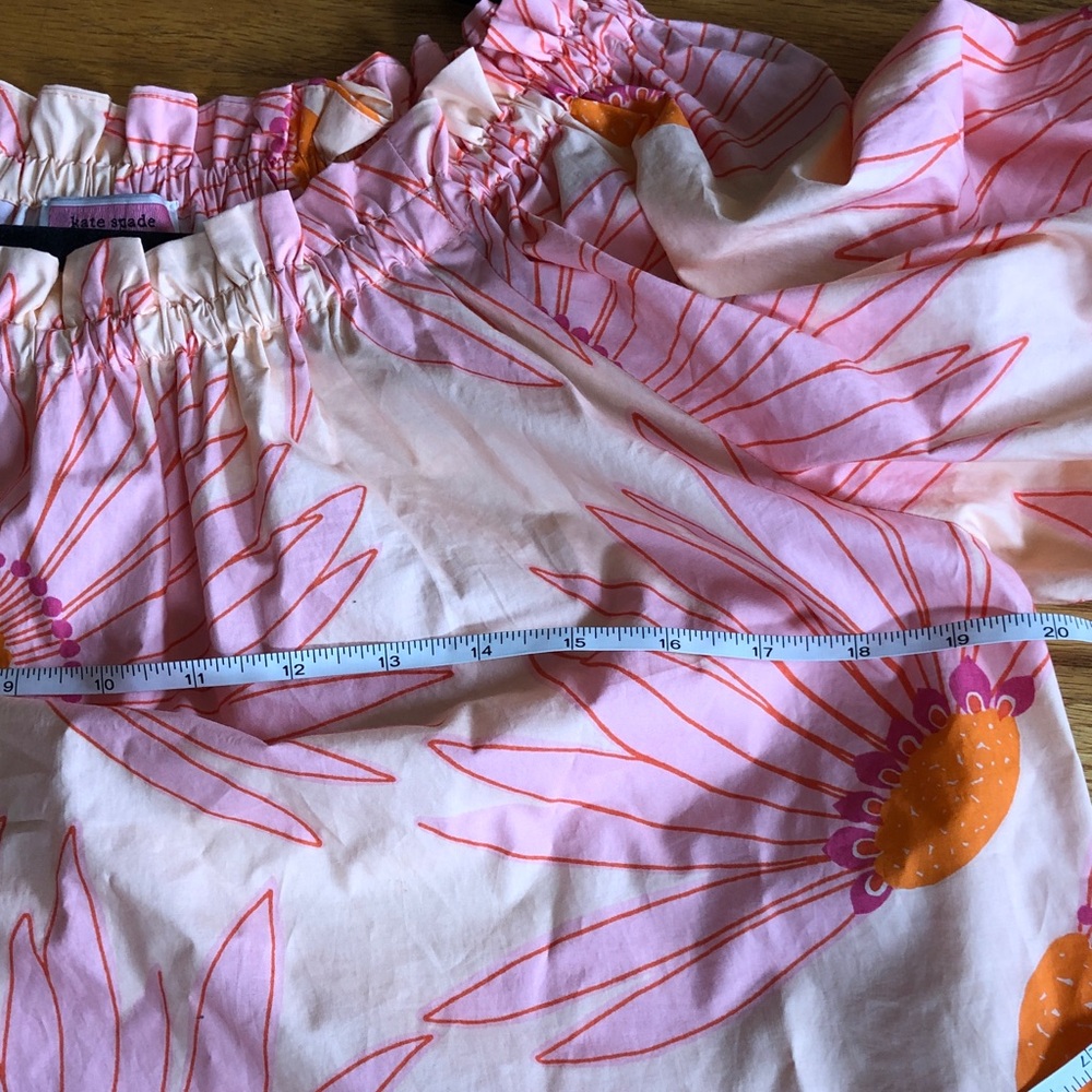 NWOT kate spade Pink Floral Puff-Sleeve Blouse - Picture 8 of 10